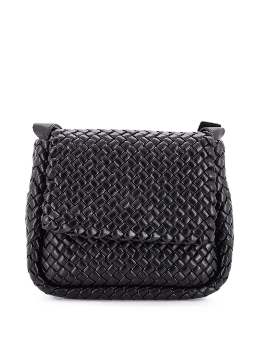 Bottega Veneta Pre-Owned Borsa a spalla imbottita piccola in pelle con design Intrecciato - Nero