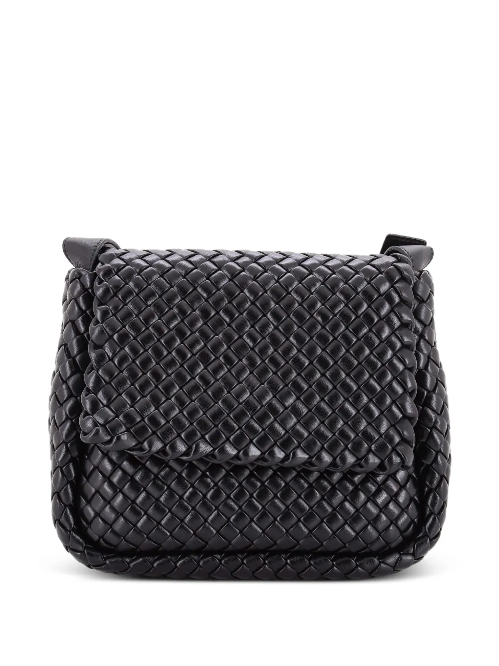 Bottega Veneta Pre-Owned Borsa a spalla imbottita piccola in pelle con design Intrecciato - Nero