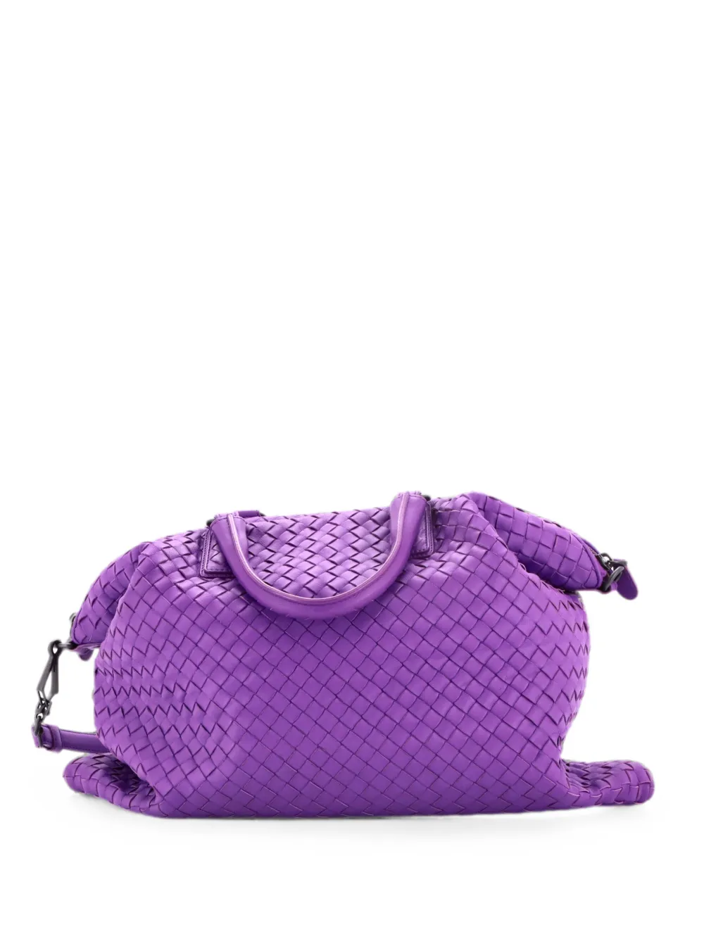 Bottega Veneta Pre-Owned Borsa a tracolla media convertibile in nappa con design Intrecciato - Viola