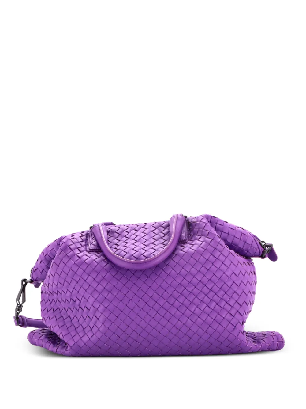 Bottega Veneta Pre-Owned Borsa a tracolla media convertibile in nappa con design Intrecciato - Viola