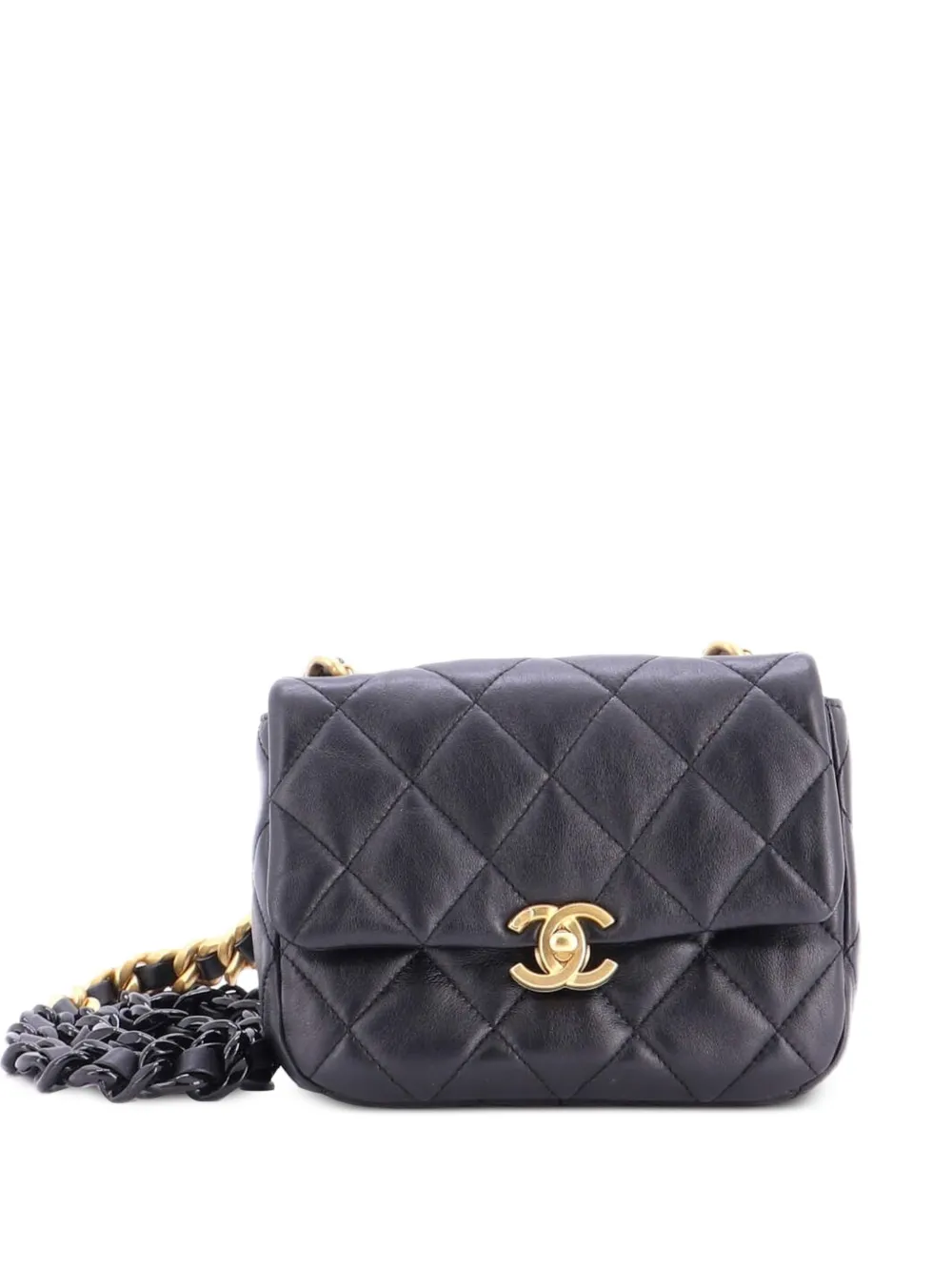 CHANEL Pre-Owned Borsa a tracolla CC mini in pelle di agnello matelassé - Nero