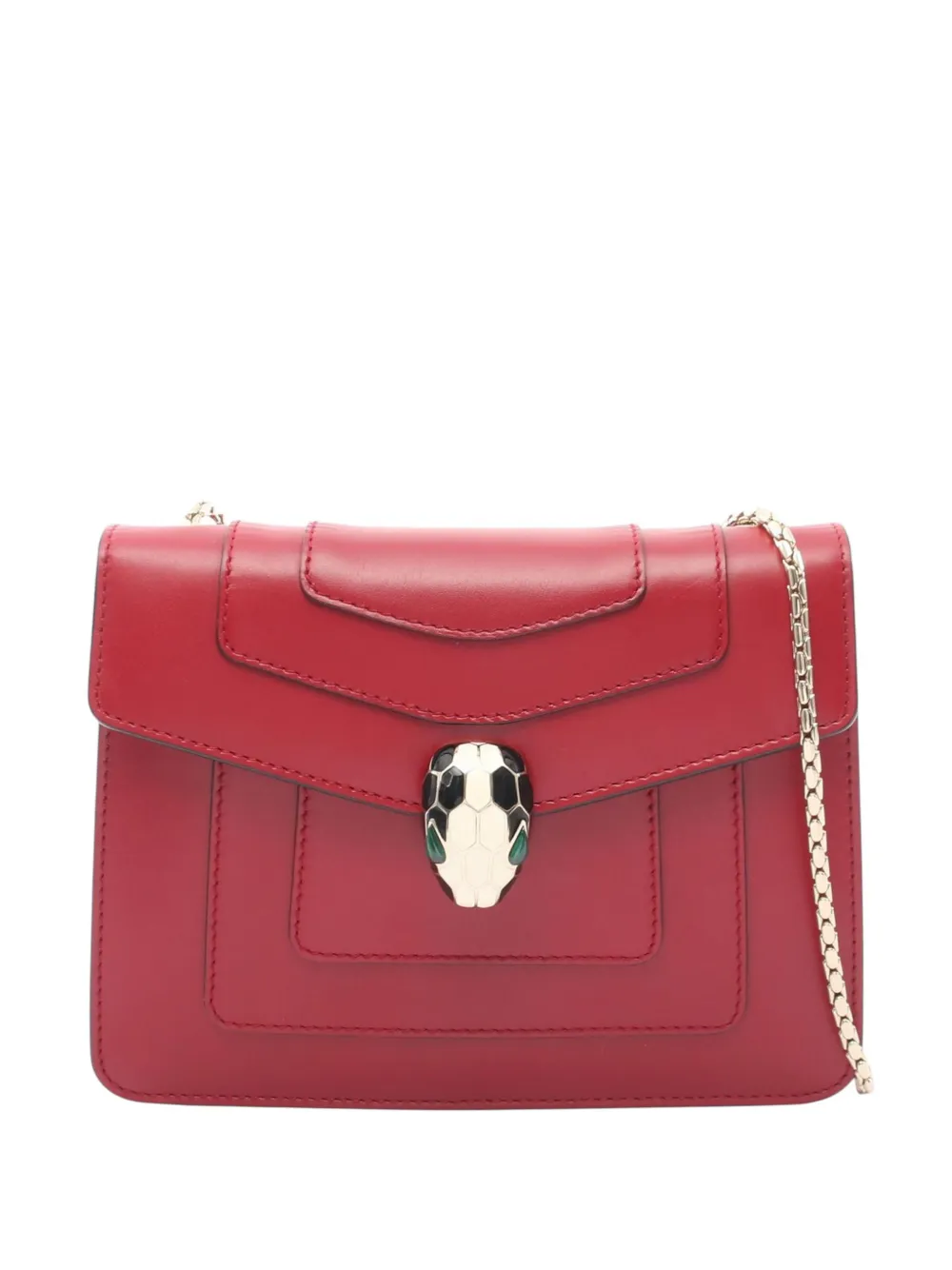 Bvlgari Pre-Owned 2010-2026 Small Leather Square Serpenti Forever Chain crossbody bag - Red