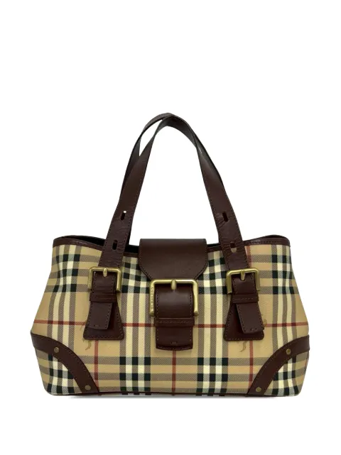 Burberry Pre-Owned bolsa de mano de lona Haymarket Check revestida del siglo XX