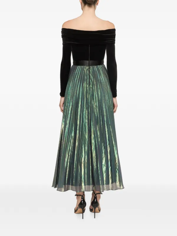 green metallic midi dress ANNY Green Metallic Bandage MIDI Dress