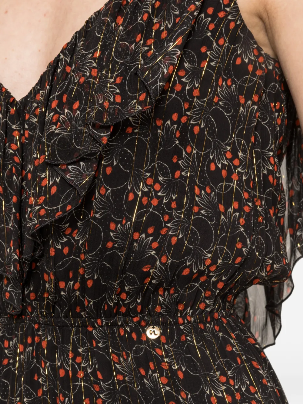 NISSA Asymmetrische zijden mini-jurk met print Zwart