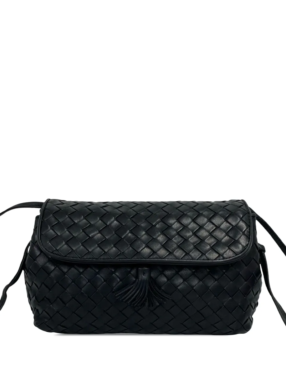 Bottega Veneta Pre-Owned Borsa a tracolla in nappa con design Intrecciato 2012-2026 - Nero