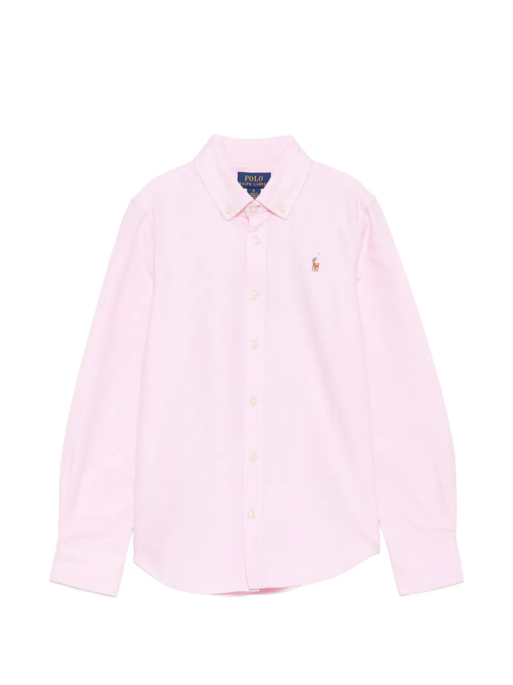 POLO RALPH LAUREN KIDS embroidered-logo button-down shirt - Rosa