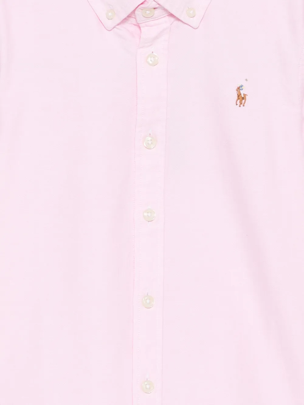 POLO RALPH LAUREN KIDS Shirt met geborduurd logo en knopen Roze