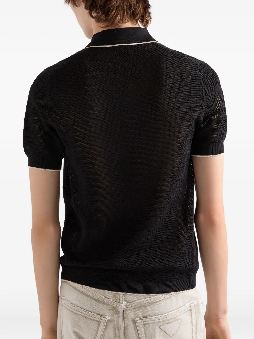 Prada Zijden en katoenen poloshirt Zwart