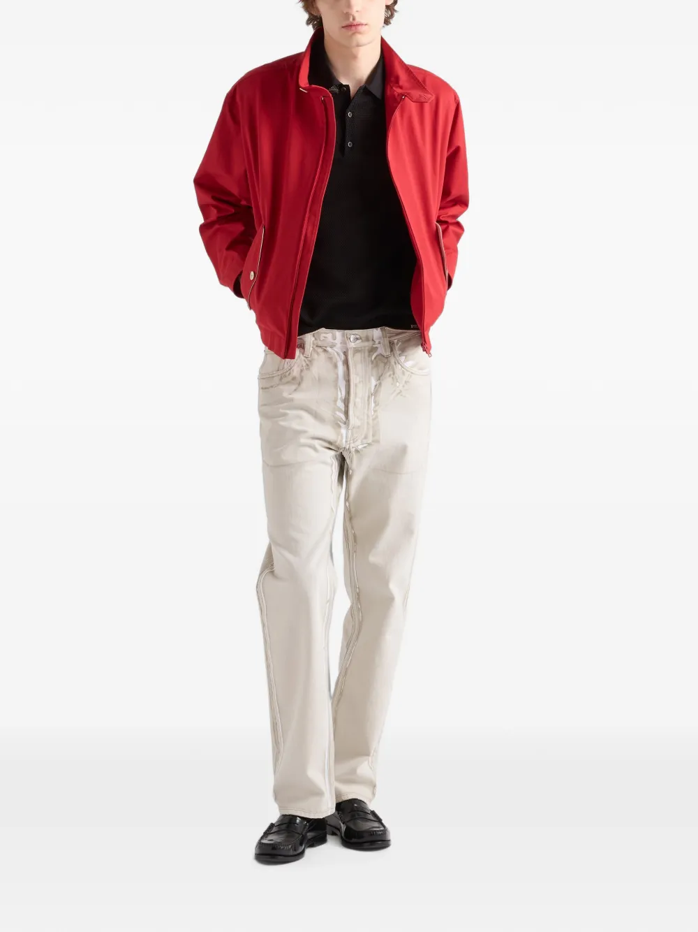 Prada Zijden en katoenen poloshirt Zwart