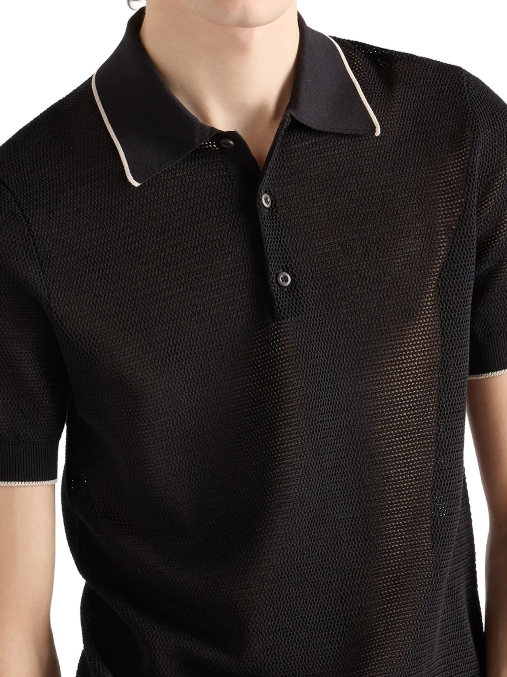 Prada Zijden en katoenen poloshirt Zwart