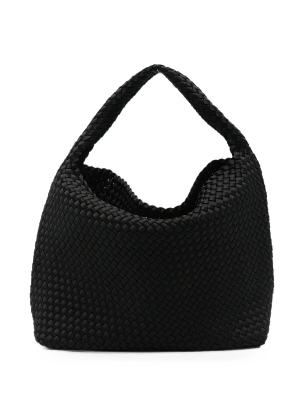 MARREA large woven-design shoulder bag - Nero