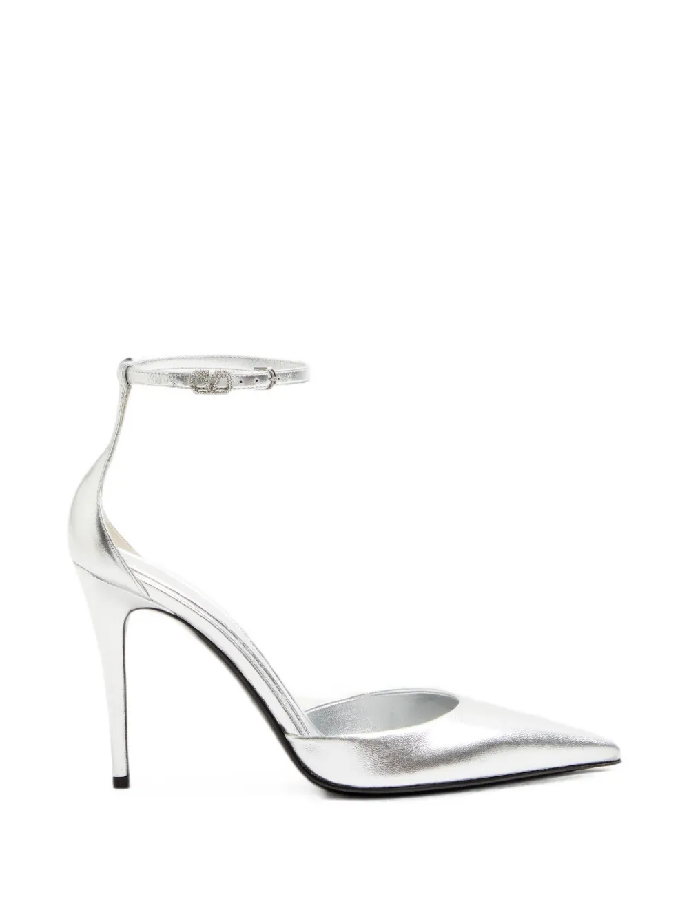 Valentino Garavani Eveninglam pumps in 100mm laminated-nappa - Silver