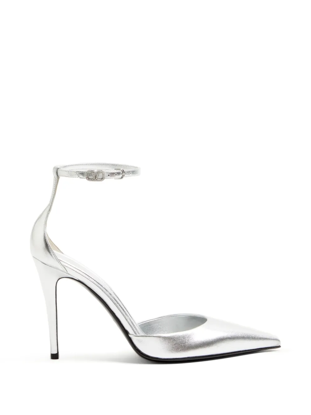 Valentino Garavani Eveninglam pumps in 100mm laminated-nappa - Silver