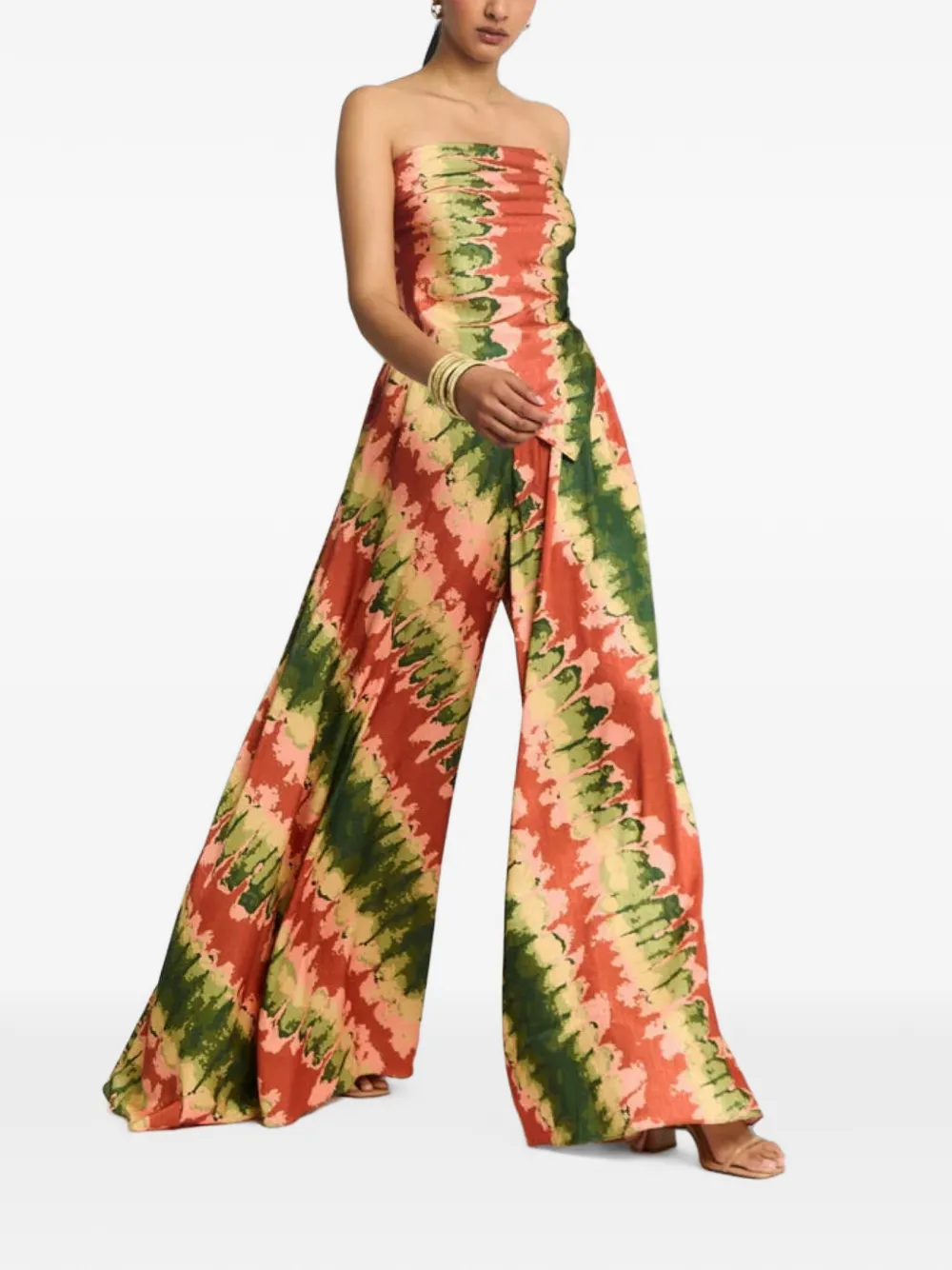 DIARRABLU Jant high-waist broek met abstracte print Oranje