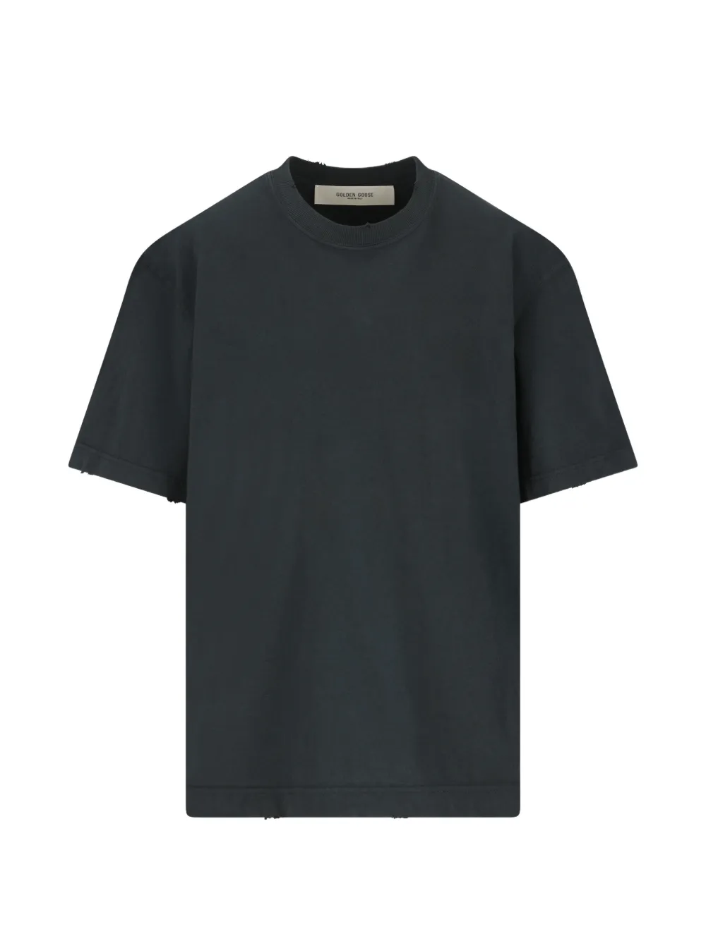 Golden Goose logo-embroidered bleached-finish T-shirt - Grigio