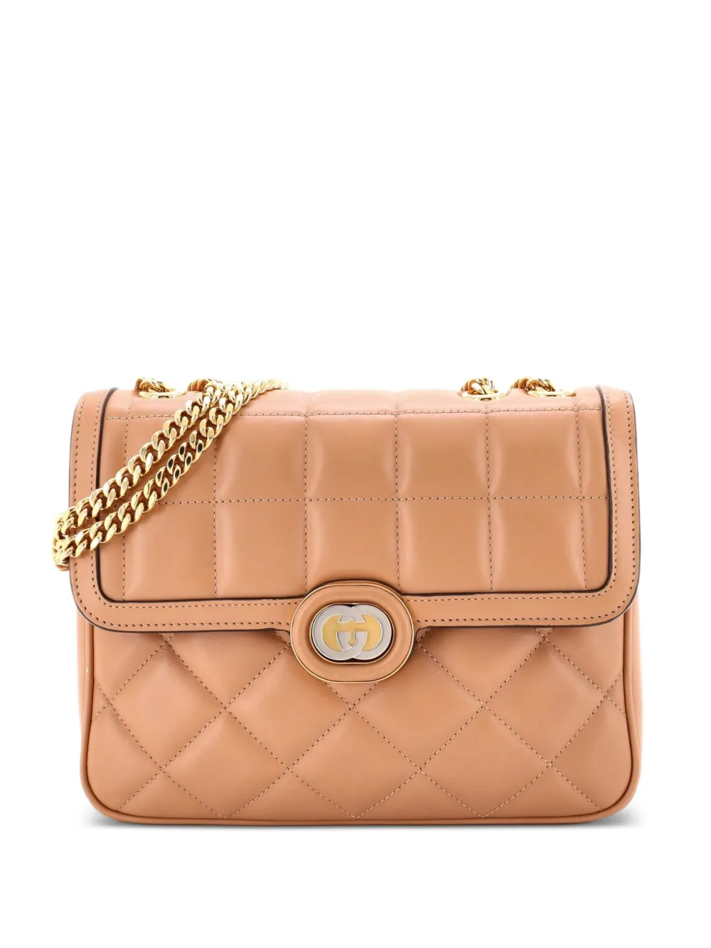 Gucci Pre-Owned Borsa a spalla Deco piccola in pelle matelassè con battente e catena - Toni neutri