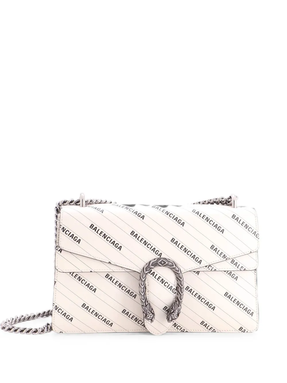 Gucci Pre-Owned x Balenciaga The Hacker Project Dionysus Bag Logo Printed Leather Small crossbody bag - Neutrals