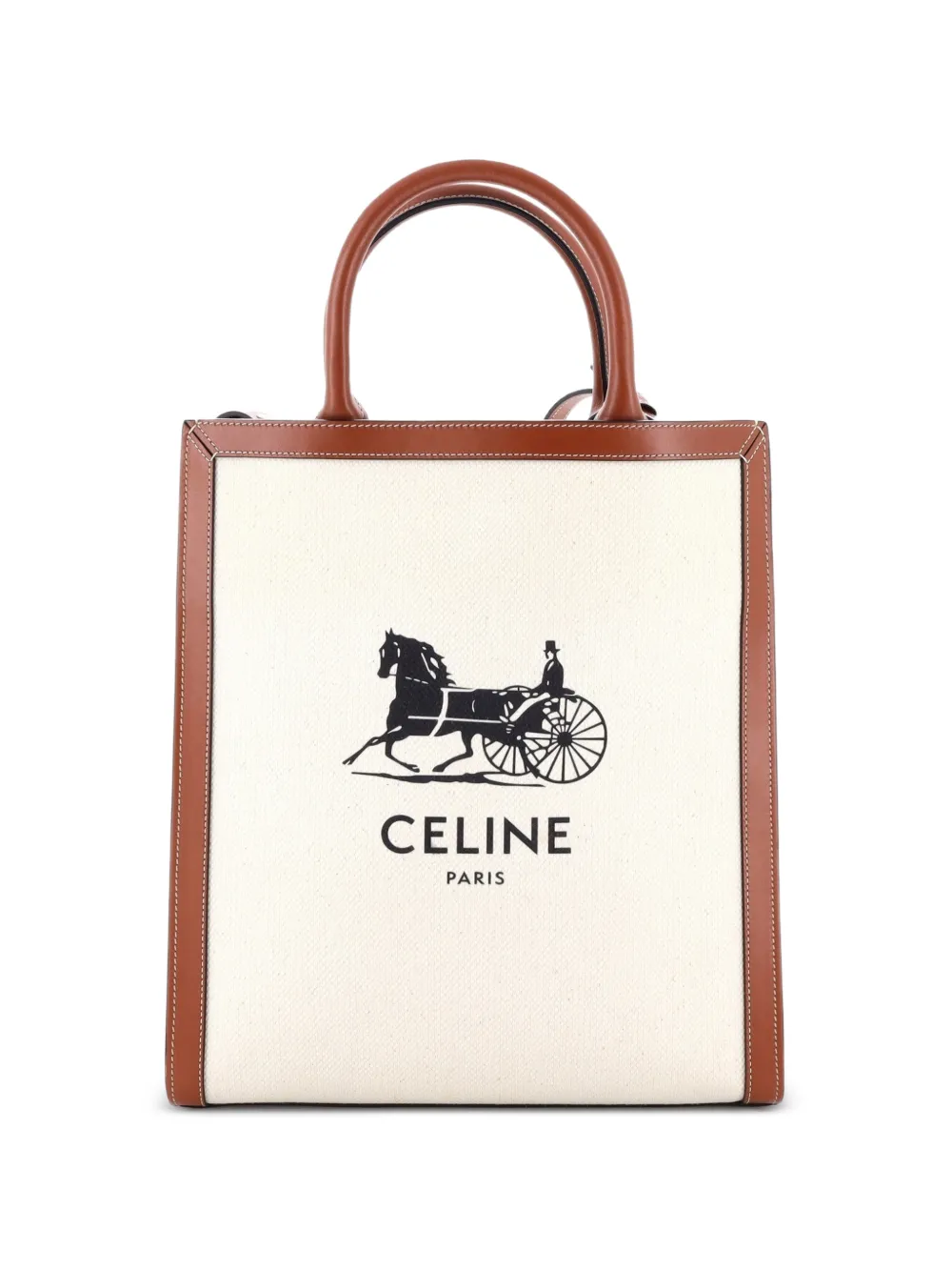 Celine Pre-Owned Borsa tote Sulky Vertical Cabas piccola in tela e pelle - Marrone