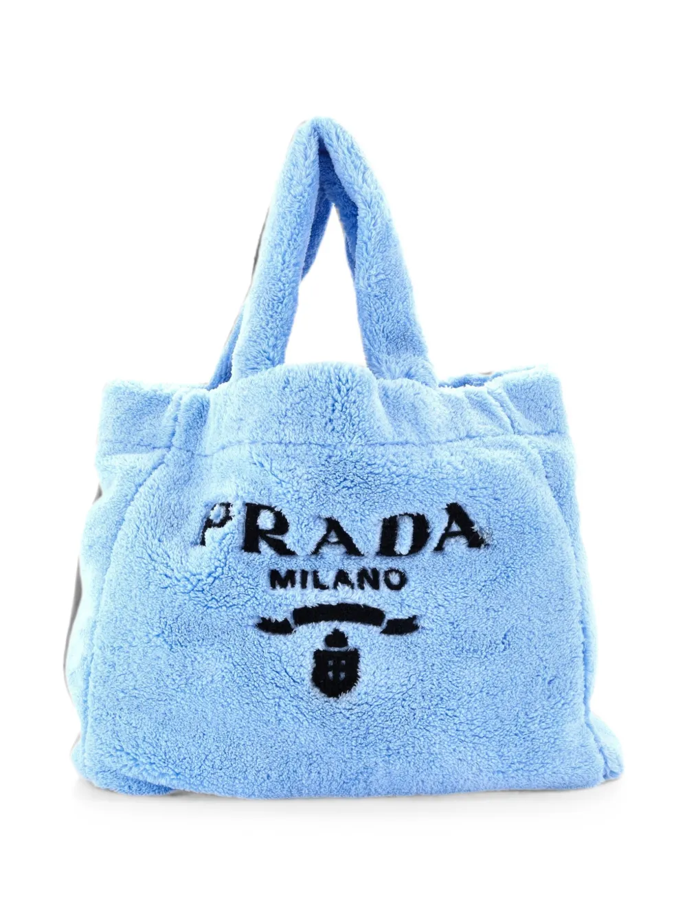 Prada Pre-Owned Logo Terry Cloth tote bag - Blue