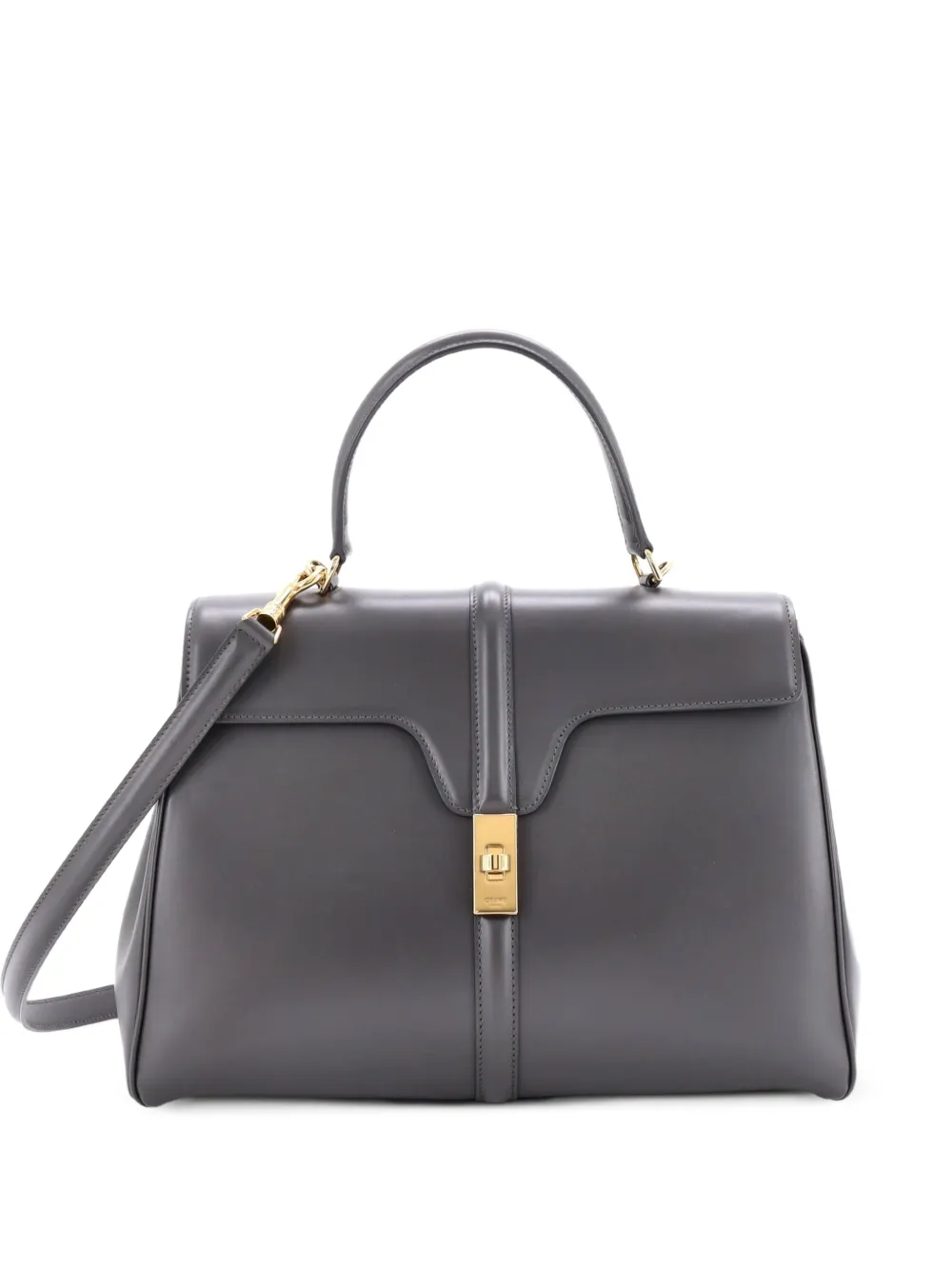 Celine Pre-Owned Borsa a tracolla 16 media in pelle di vitello liscia con manico - Grigio