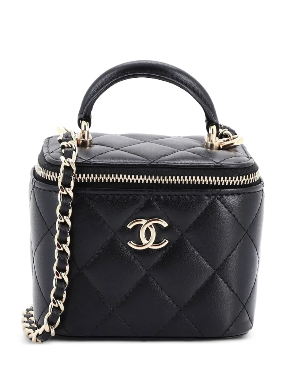 CHANEL Pre-Owned Mini Classic Kosmetiktasche mit Kettensteppung - Schwarz