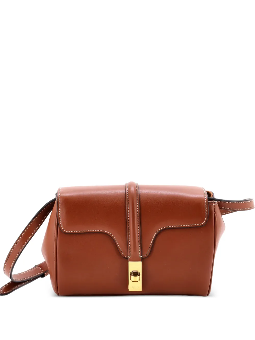 Celine Pre-Owned Borsa a tracolla Soft 16 Bag Smooth mini in pelle di vitello - Marrone