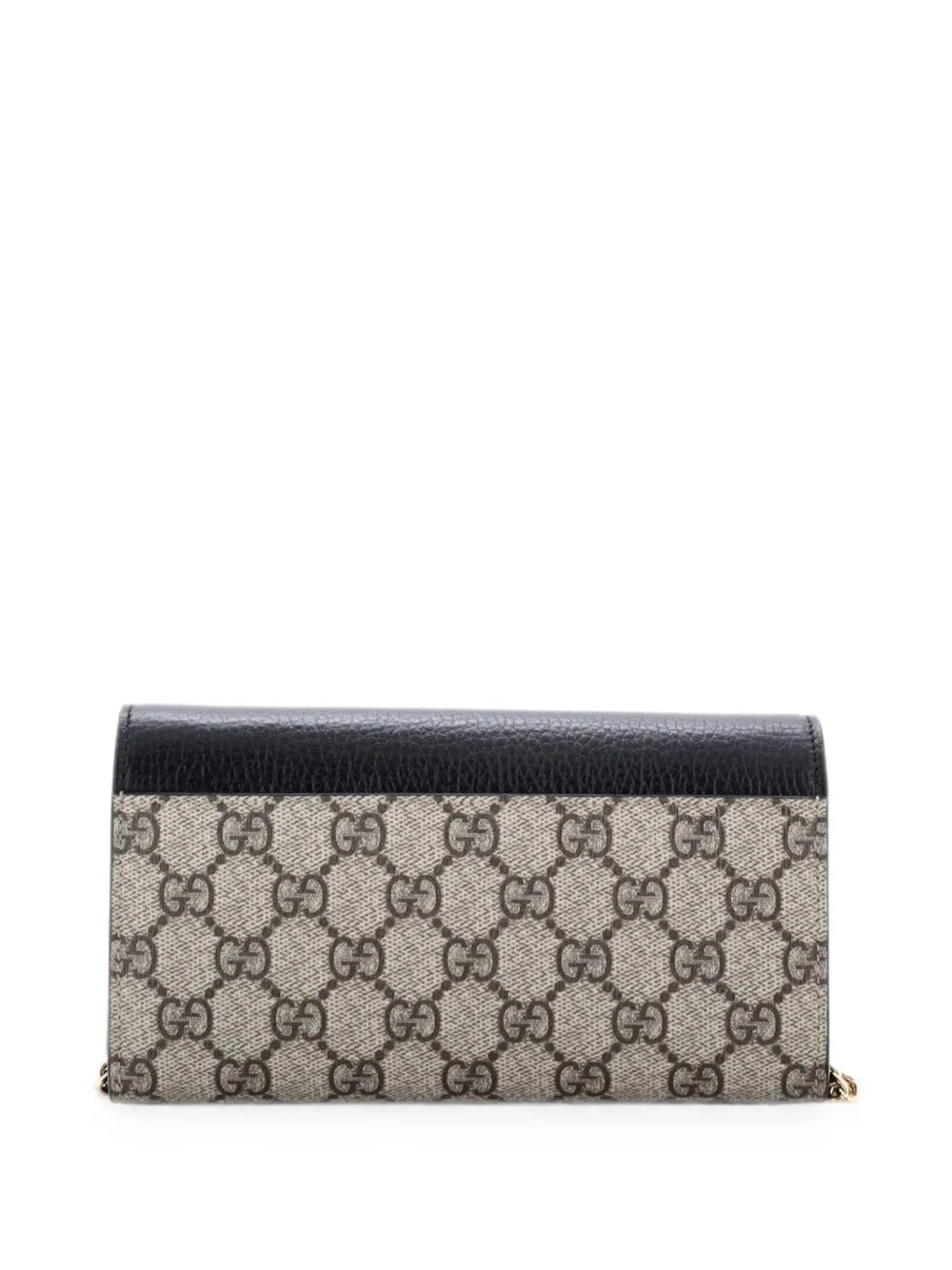  Gucci Pre-owned Gg Marmont Continental Chain Wallet Gg Coated Canvas And Leather Crossbody Bag - Noir 