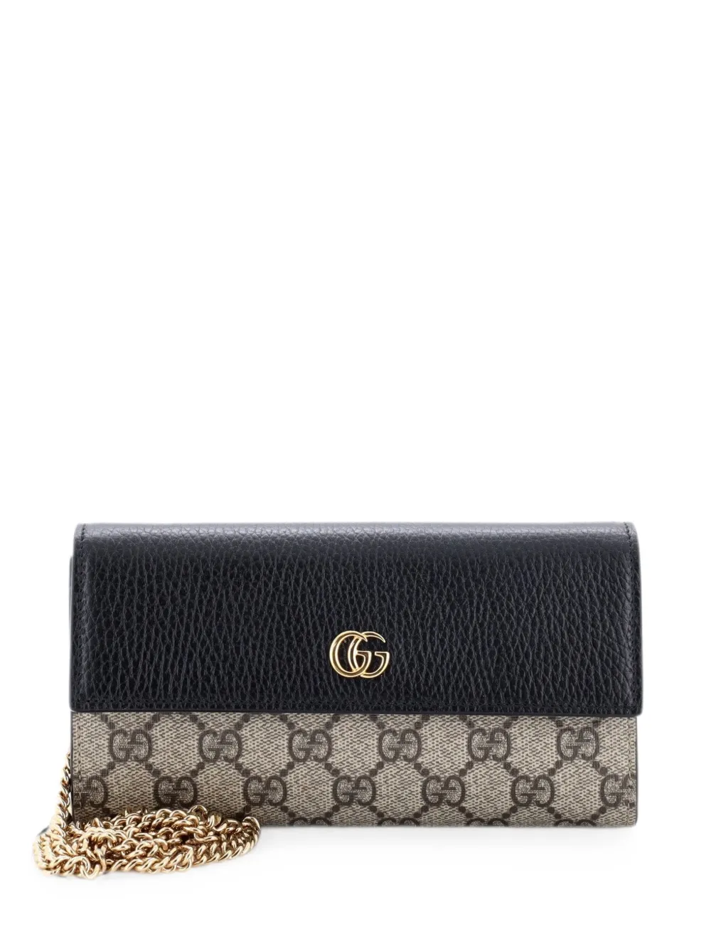Gucci Pre-Owned Borsa a tracolla GG Marmont in tela cerata GG e pelle - Nero