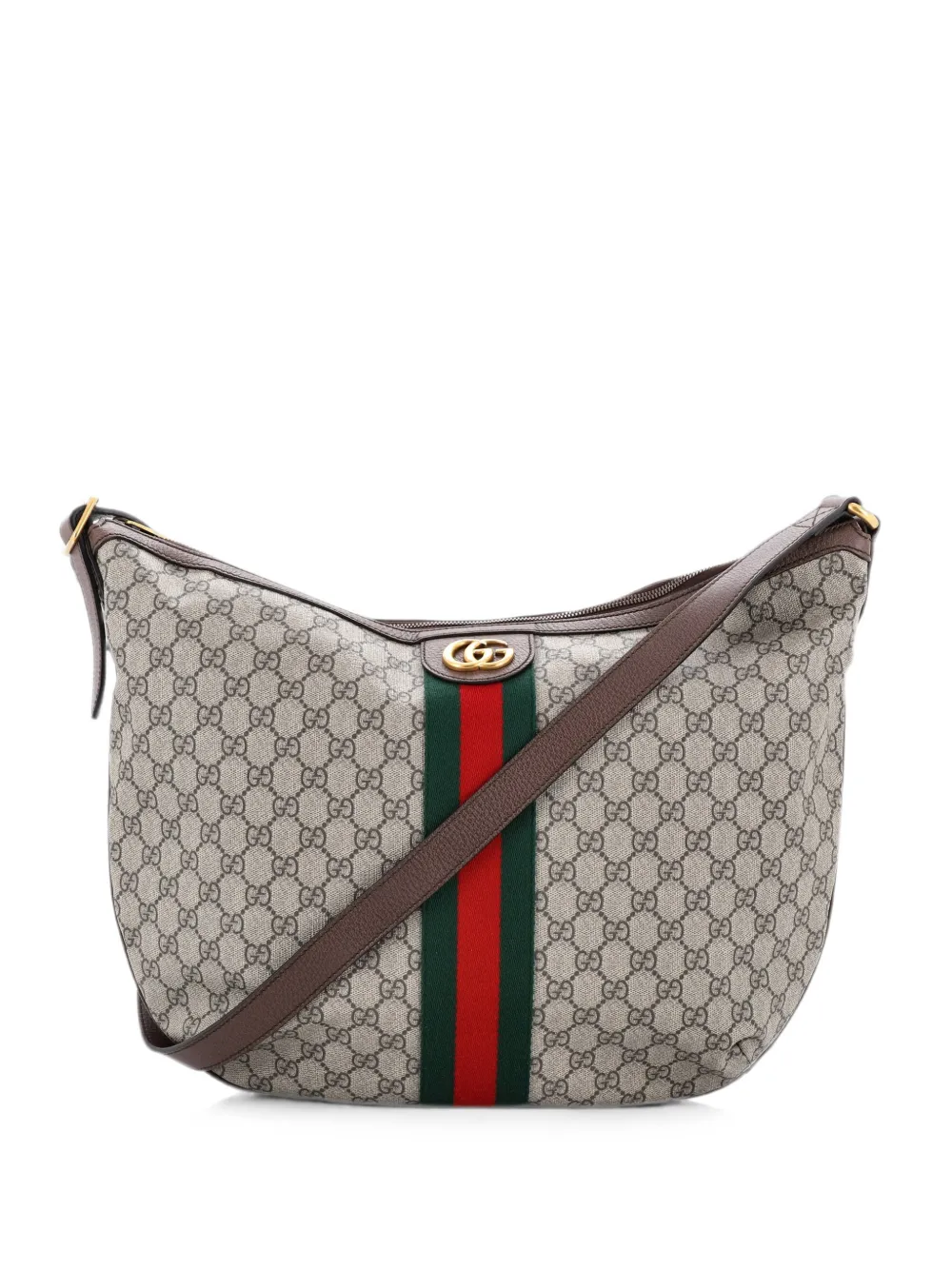Gucci Pre-Owned Borsa passepartout Ophidia Half Moon GG grande - Marrone