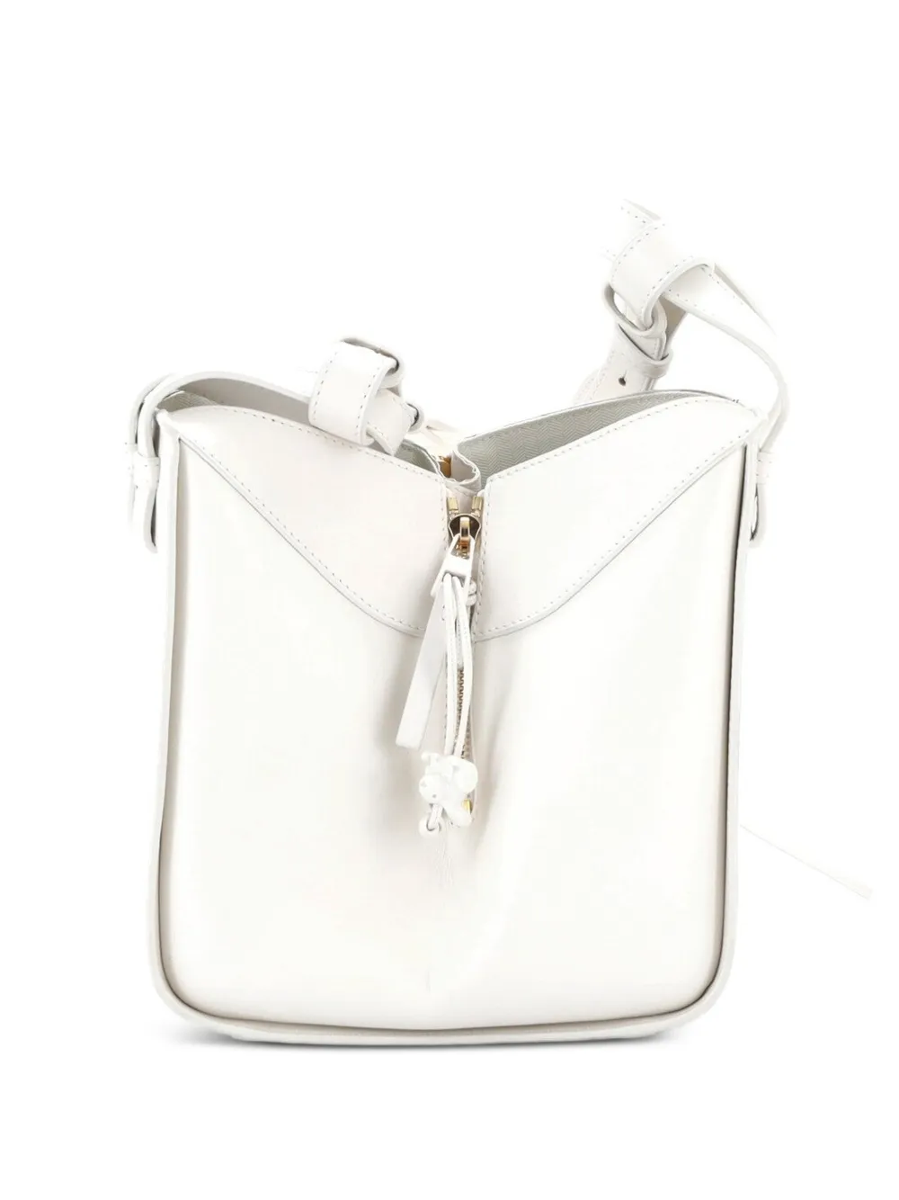 Loewe Pre-Owned Borsa a tracolla Hammock Monochrome in pelle con logo jacquard - Bianco