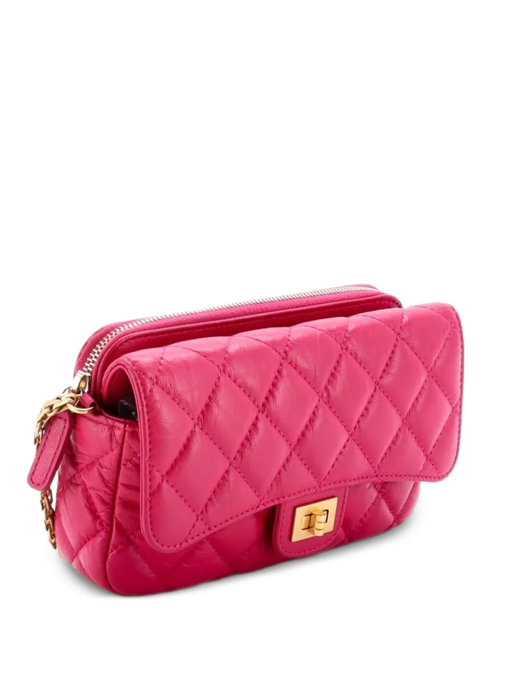 CHANEL Pre-Owned Borsa a spalla Reissue 2.55 in pelle di vitello trapuntata con catena - Rosa
