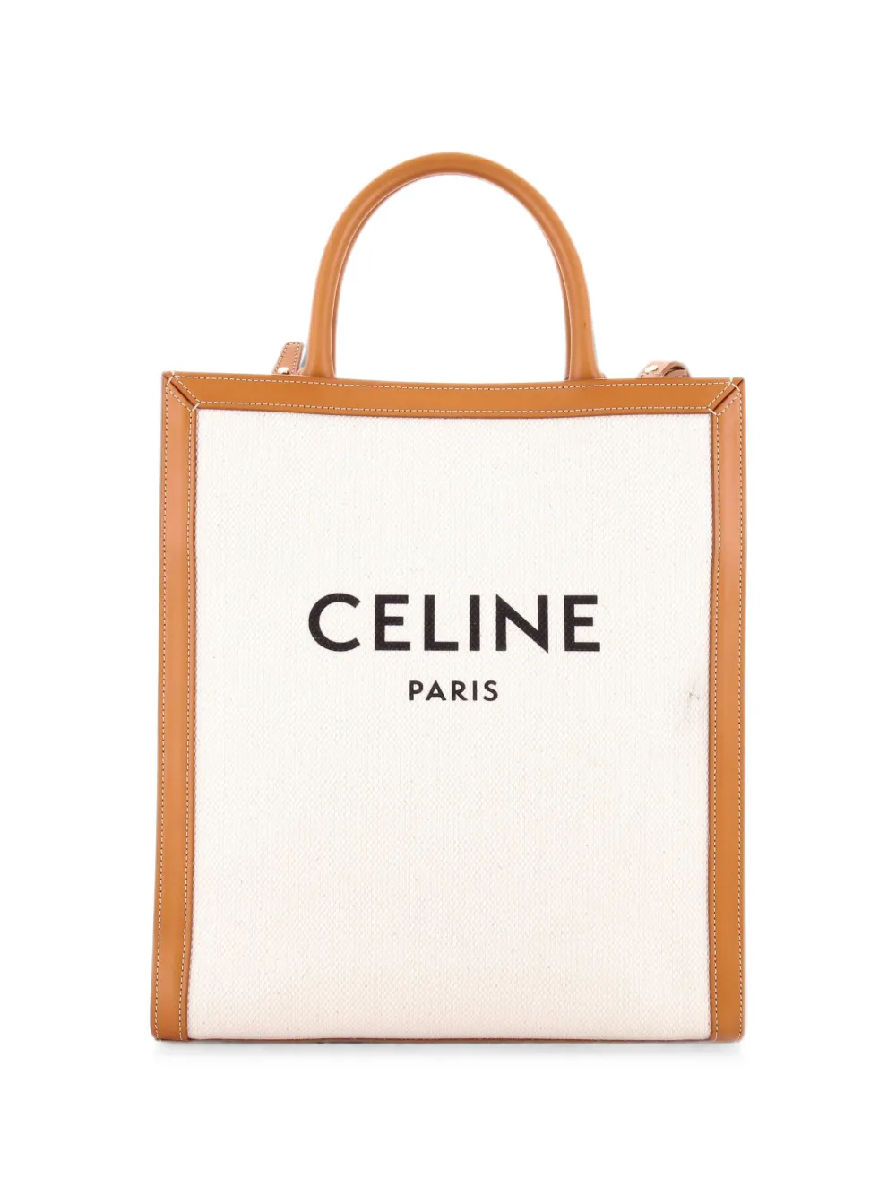 Celine Pre-Owned Borsa tote Vertical Cabas in tela e pelle - Marrone