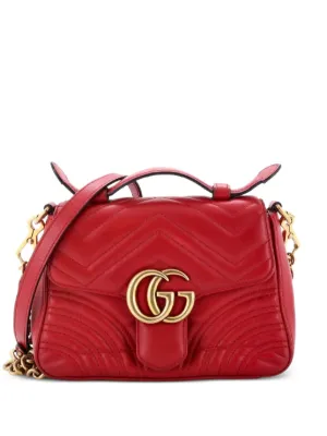 Gucci Pre-Owned GGマーモント トップハンドル フラップ マトラッセ