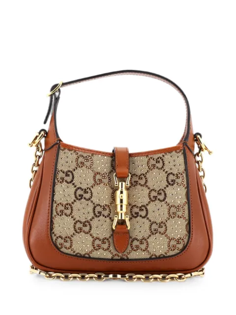 Gucci Pre-Owned Jackie 1961 Chain Crystal Embellished GG Canvas Mini hobo bag