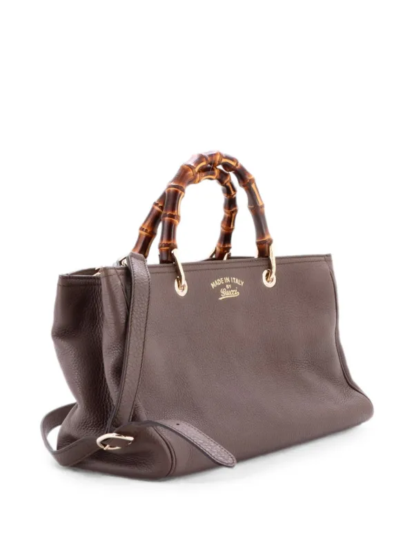 Gucci Pre-Owned バンブーショッパー レザー ミディアム トートバッグ 
