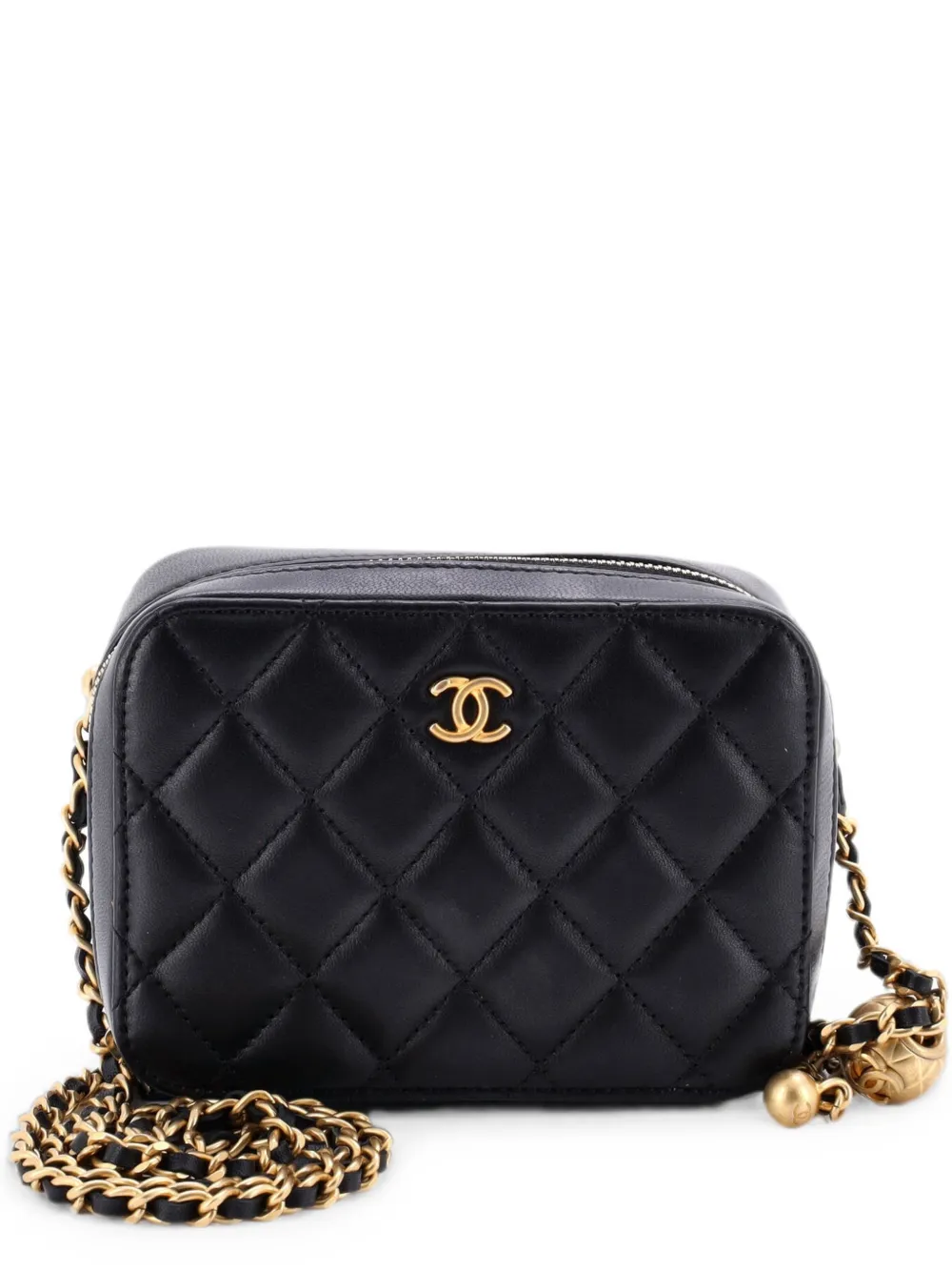 CHANEL Pre-Owned Clutch Pearl Crush mini con zip a giro - Nero