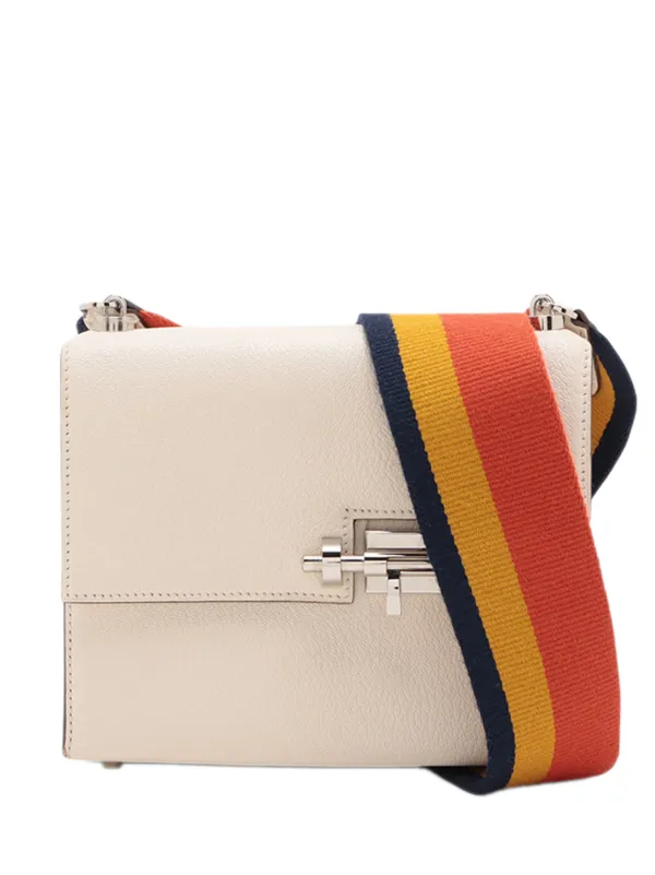 Hermès Pre-owned 2000-2020 Mini Chevre Mysore Verrou Chaine Crossbody Bag in White