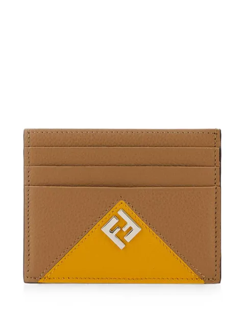 FENDI Lui logo-plaque pebbled-leather card holder