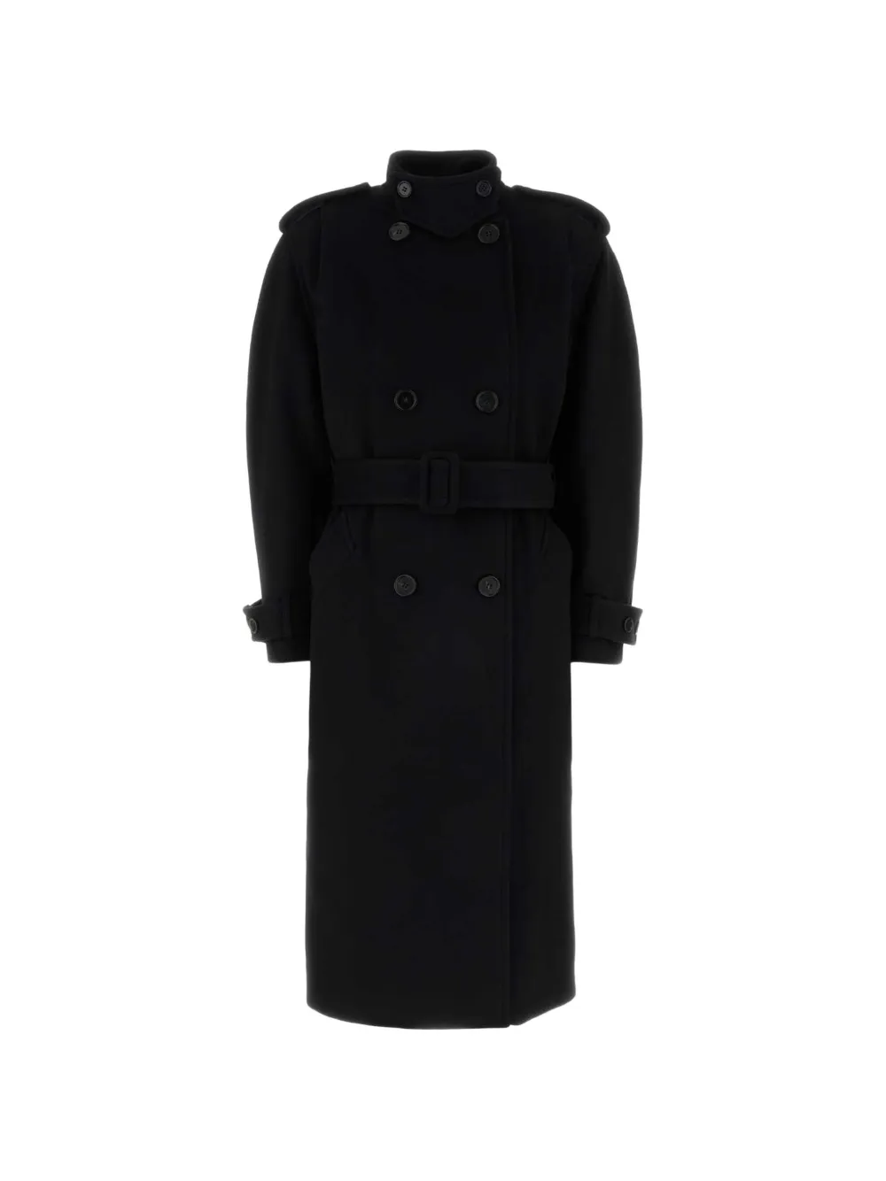 Chloé Doppelreihiger Mantel mit Gürtel - Schwarz