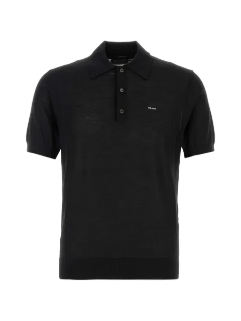 Prada logo-print short-sleeve wool polo shirt