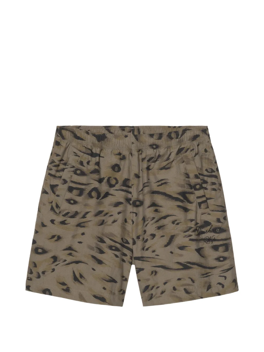 Carhartt WIP Travon shorts met luipaardprint Groen