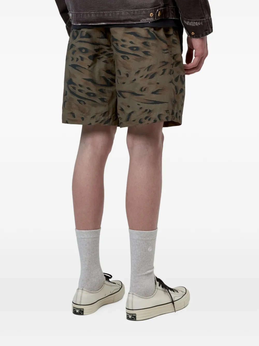 Carhartt WIP Travon shorts met luipaardprint Groen