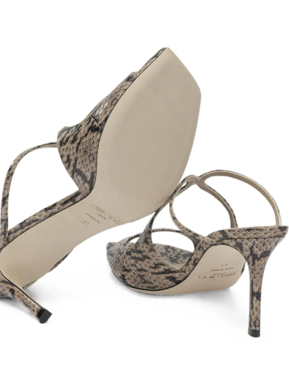 Jimmy Choo Anise snakeskin-effect sandals Beige