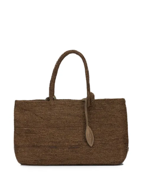AFAR woven raffia shoulder bag