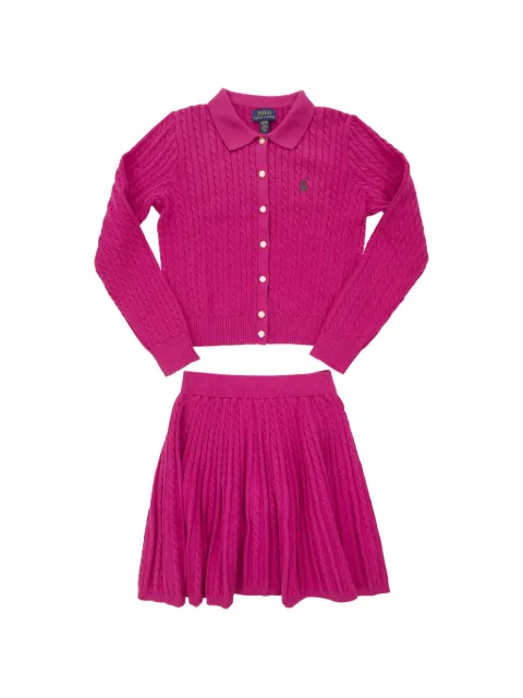 POLO RALPH LAUREN KIDS set de falda de punto de ochos con motivo de poni