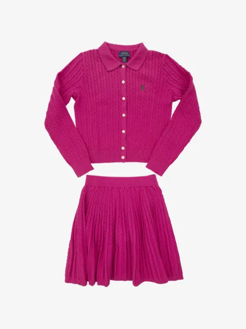 POLO RALPH LAUREN KIDS cable-knit Pony skirt set
