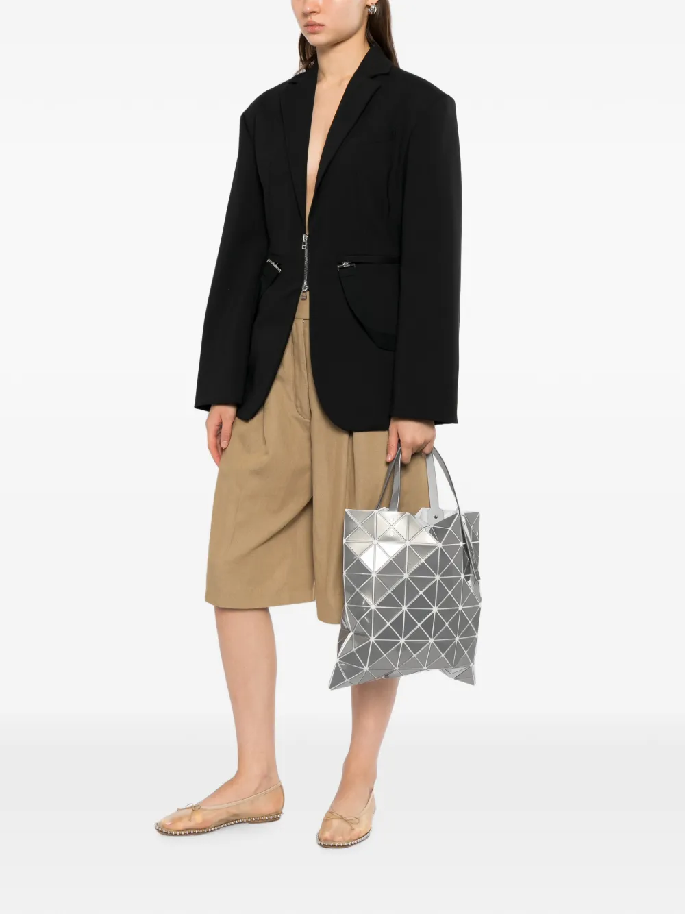 Bao Issey Miyake Lucent metallic shopper Grijs