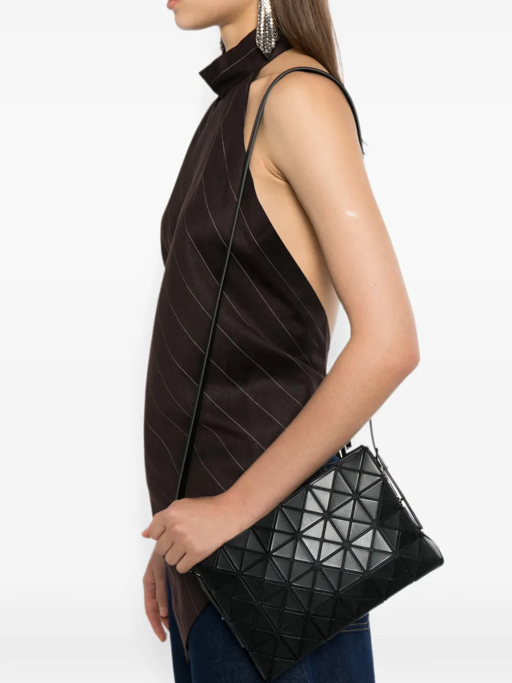 Bao Issey Miyake Oblong schoudertas met geometrisch vlak Zwart