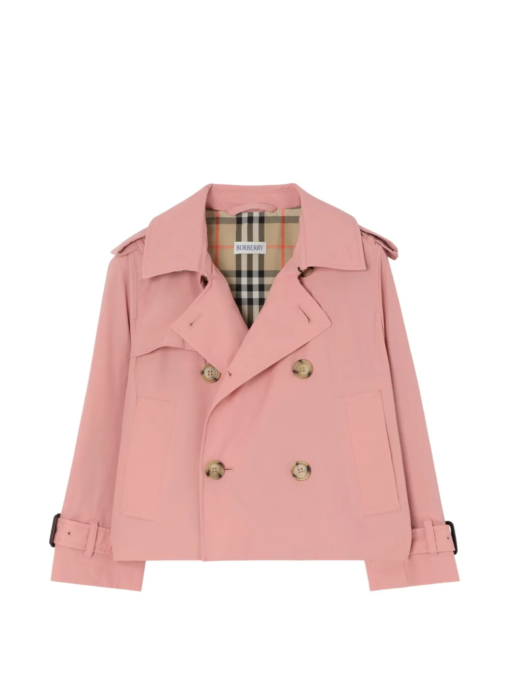 Burberry Kids' Stretch Nylon Trench Jacket In Pink